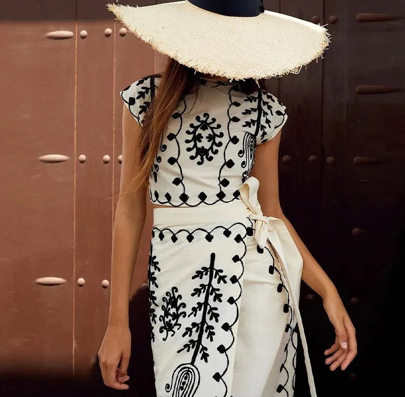 Camilla - Tlačený top a sukňa