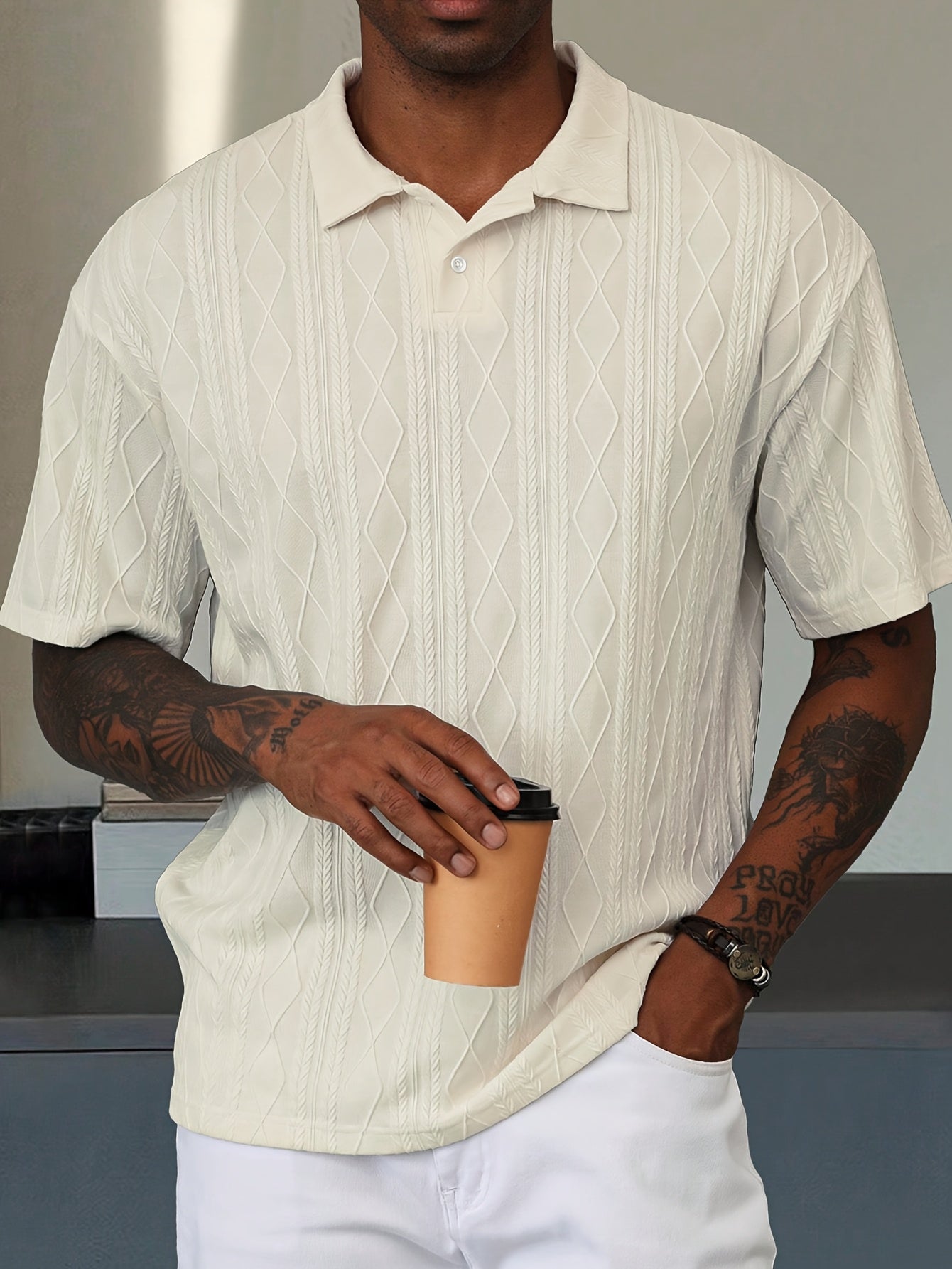 Alex - Vzorované polo tričko na voľný čas