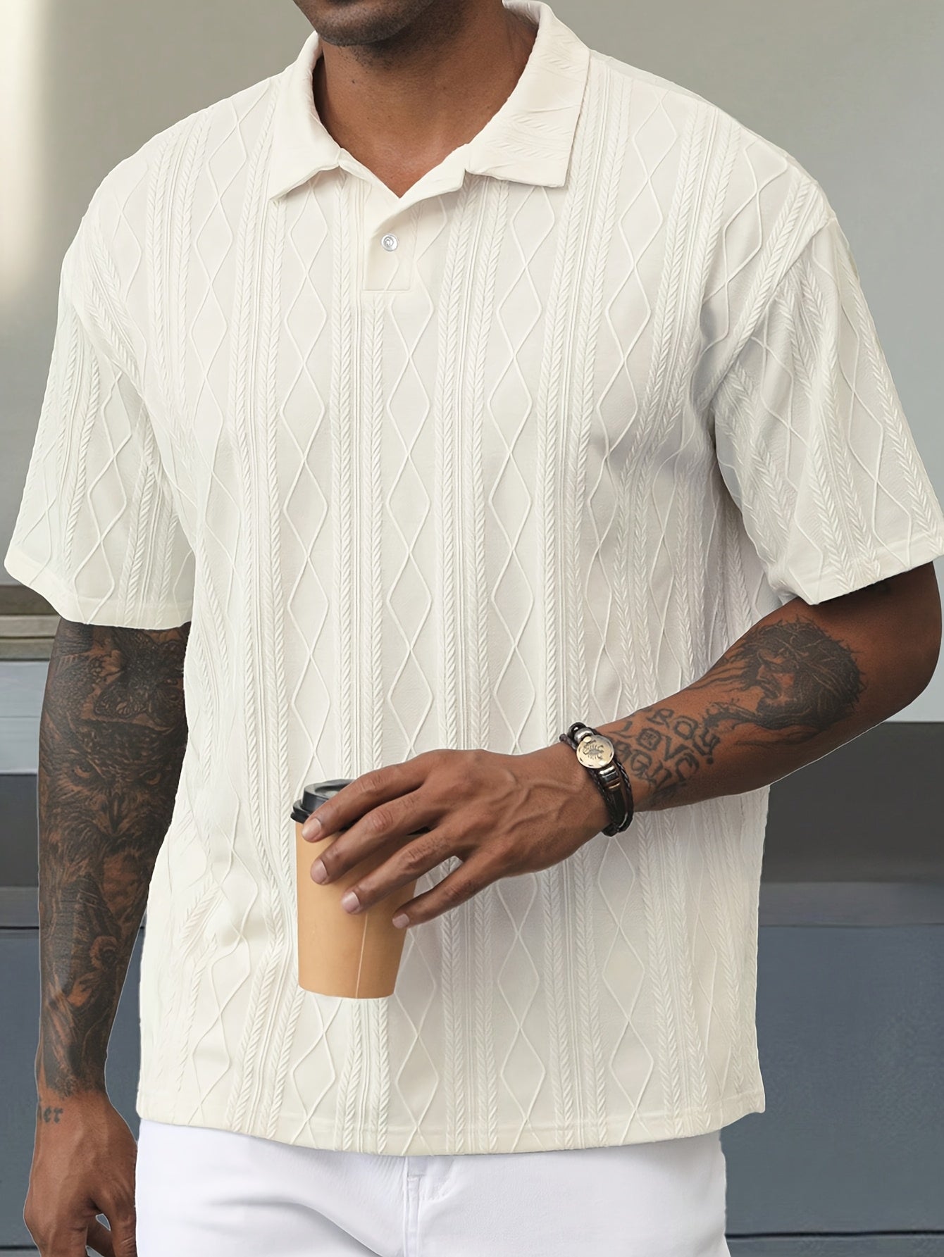 Alex - Vzorované polo tričko na voľný čas