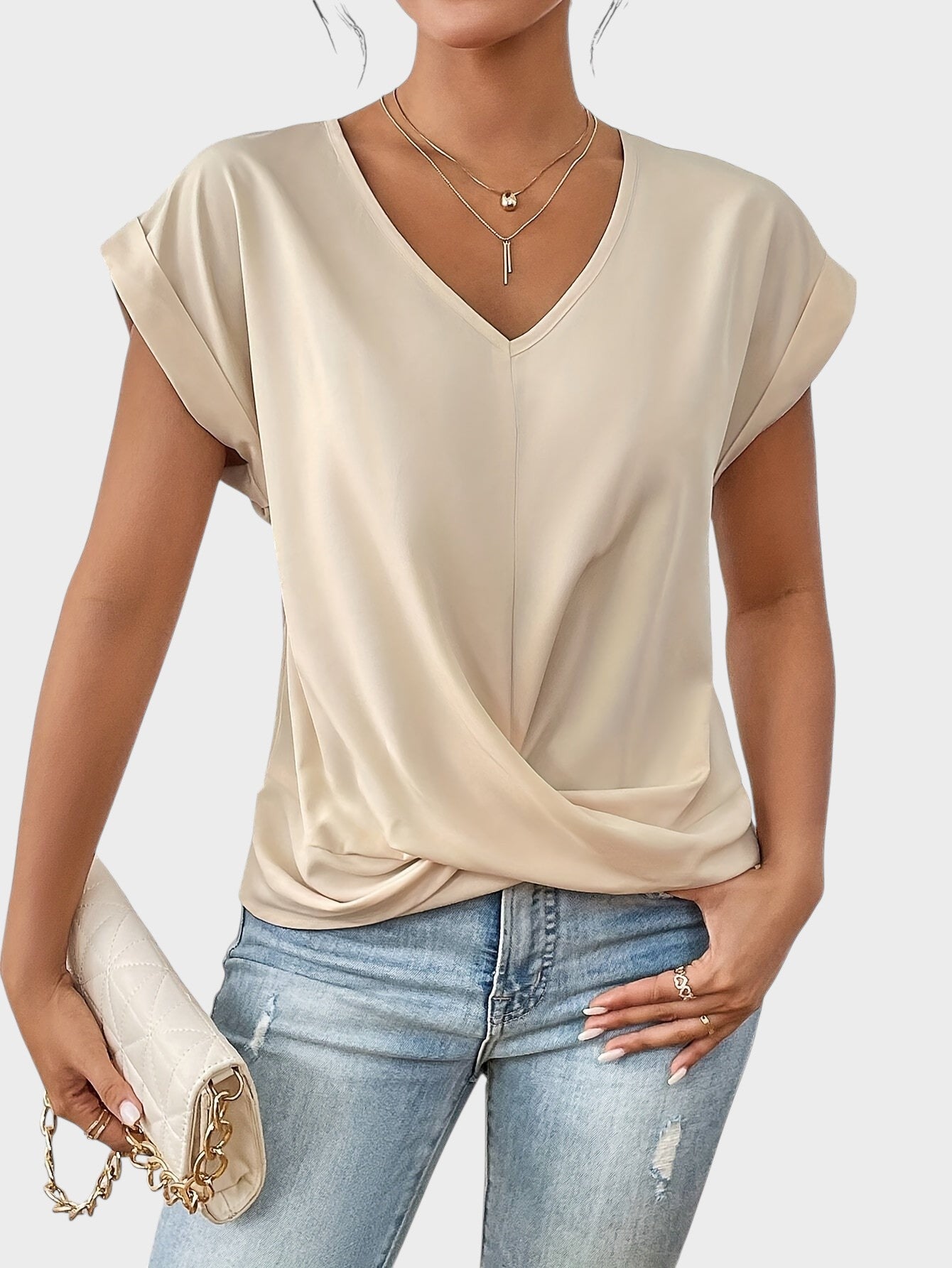 MIA | CASUAL T-SHIRT WITH V-NECK
