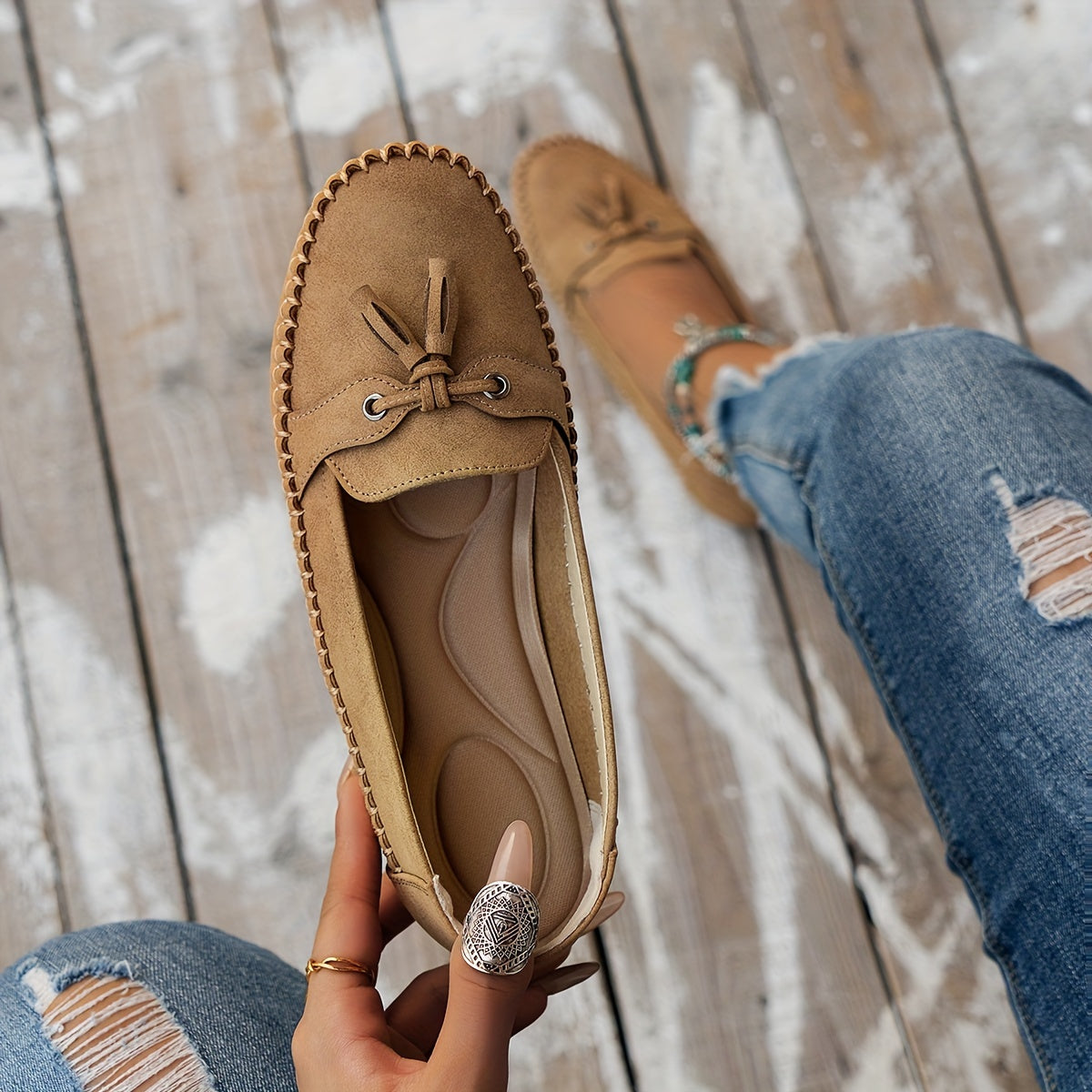 Nadine | Klassiske loafers med kvastdetalje