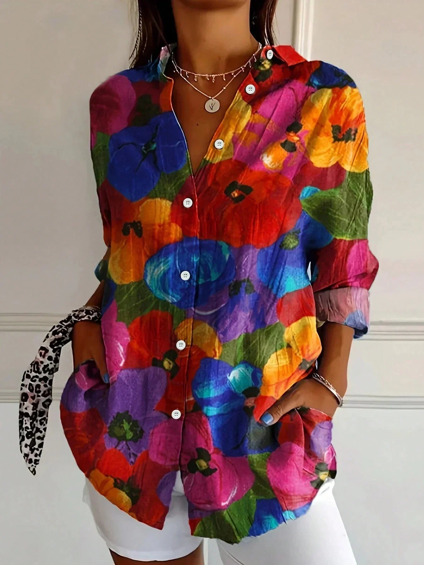 Annika | Farverig bluse med legende print