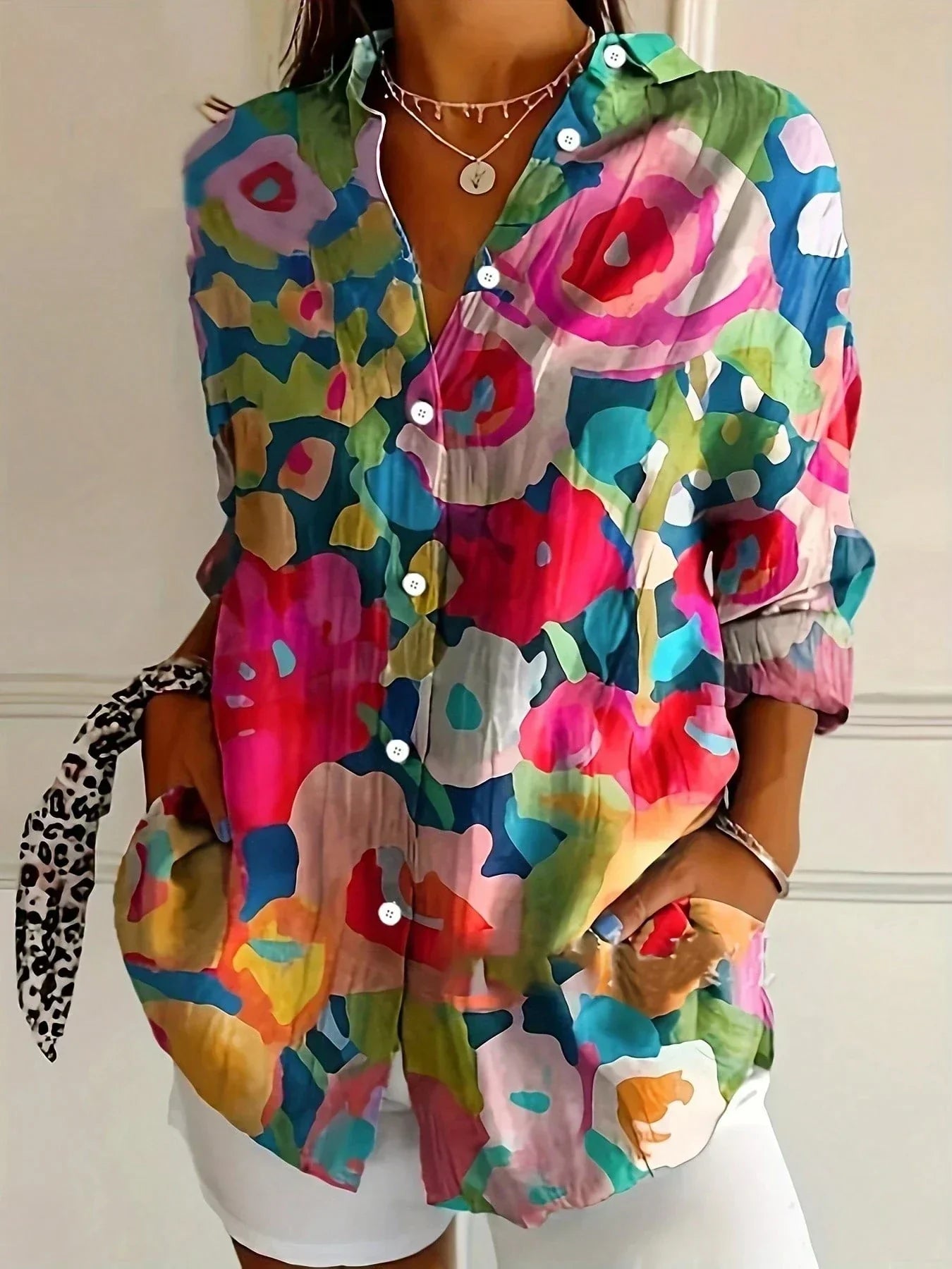 Annika | Farverig bluse med legende print