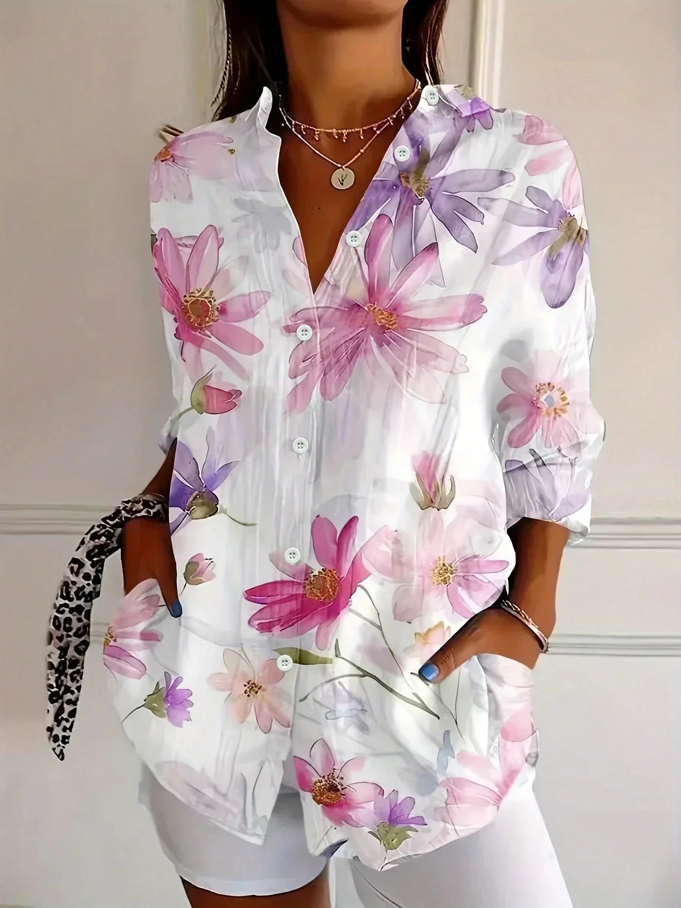Annika | Farverig bluse med legende print