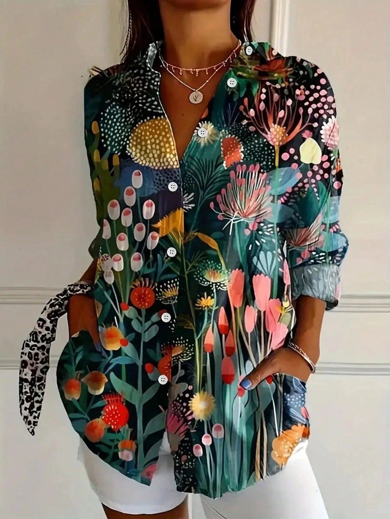 Annika | Farverig bluse med legende print