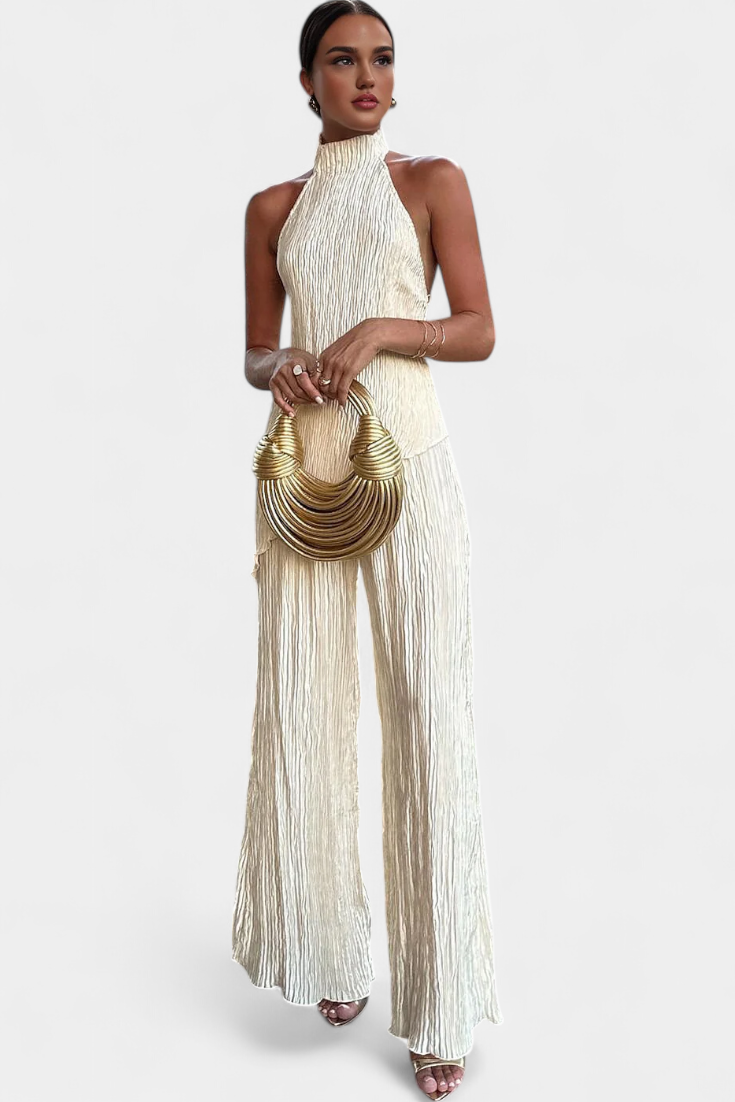 Axelle | Elegantný set s plisovaným vrchom a voľnými nohavicami