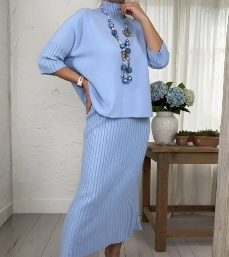 Anita | Kompletný úplet s rebrovanou sukňou