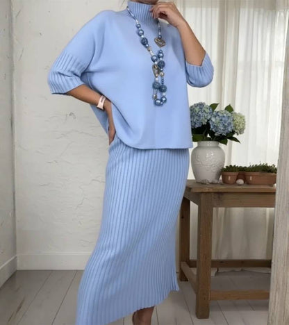 Anita | Kompletný úplet s rebrovanou sukňou