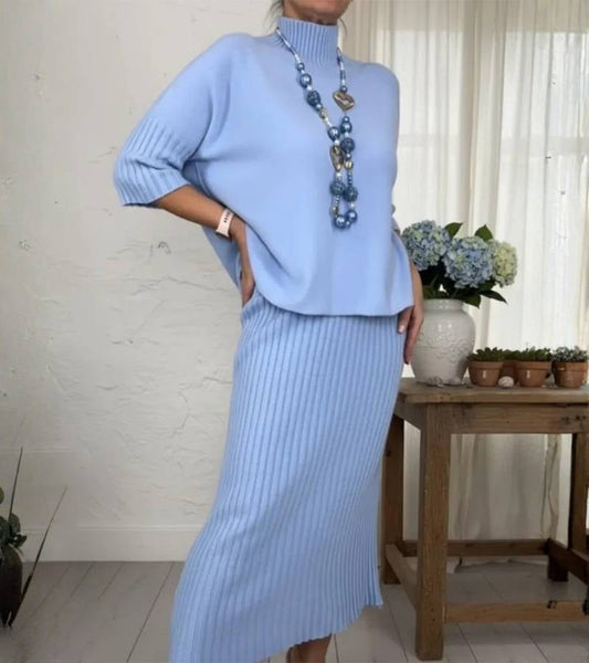 Anita | Kompletný úplet s rebrovanou sukňou