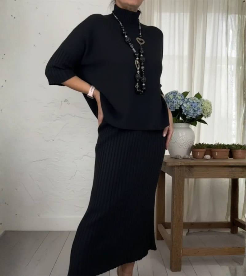 Anita | Kompletný úplet s rebrovanou sukňou