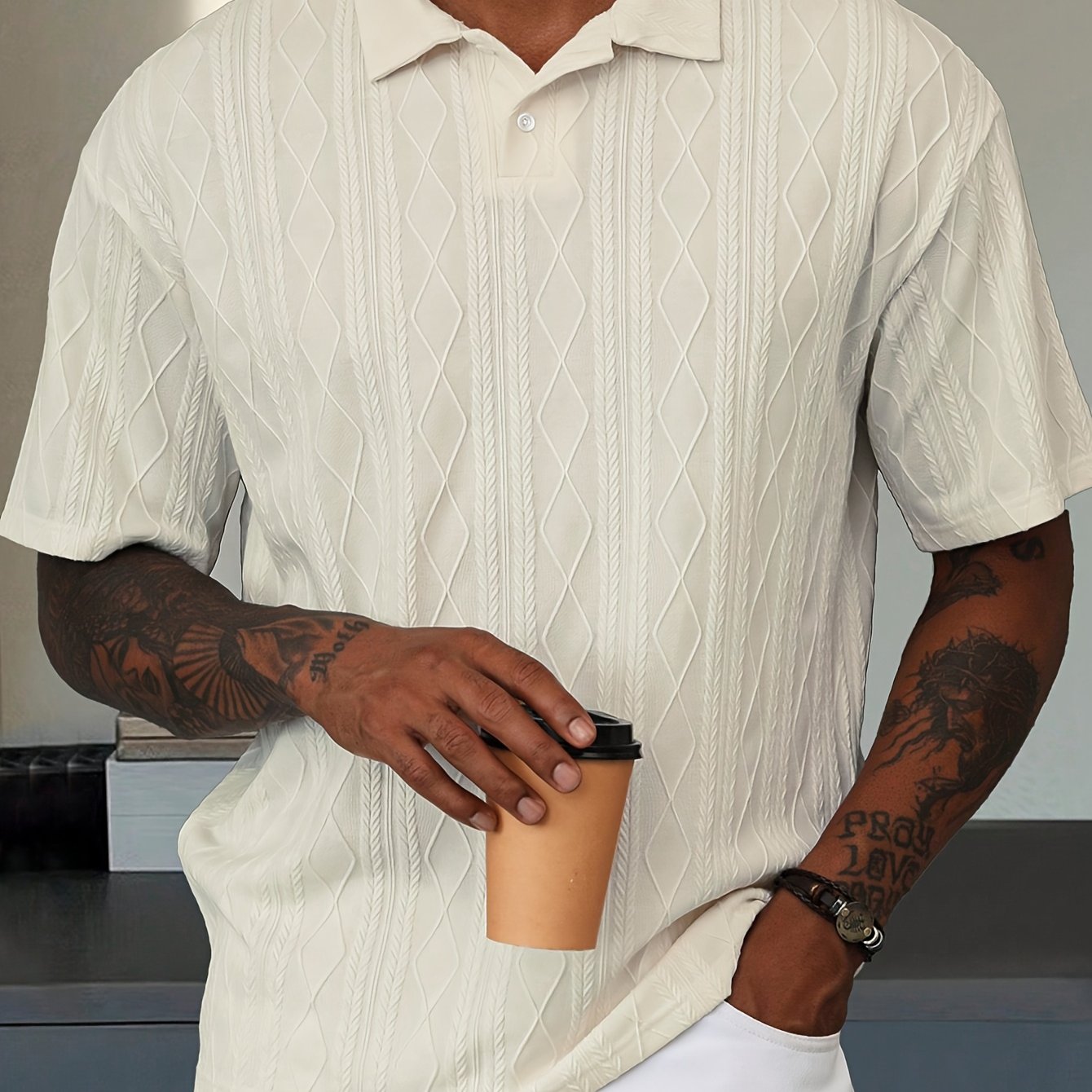 Alex - Vzorované polo tričko na voľný čas