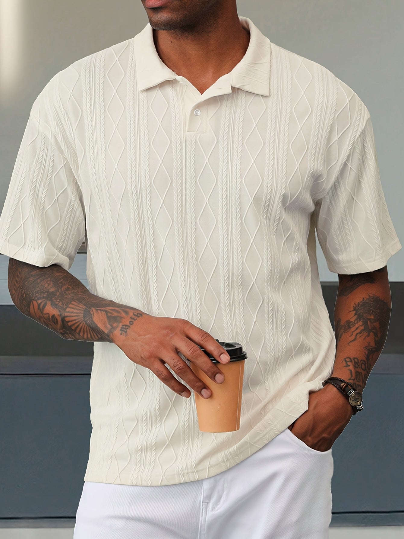 Alex - Vzorované polo tričko na voľný čas