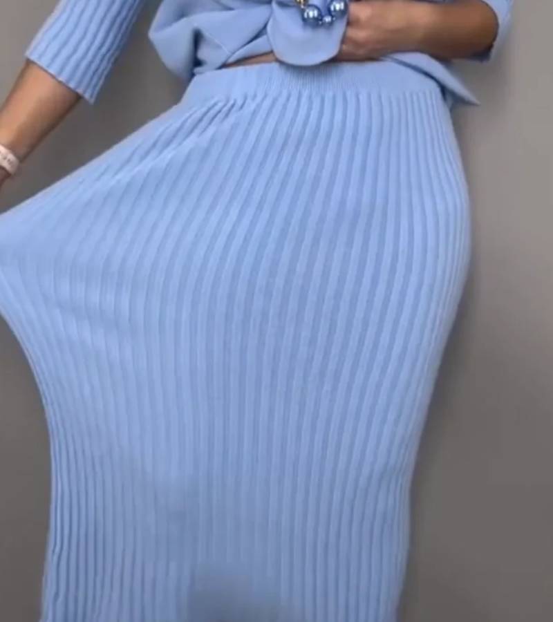 Anita | Kompletný úplet s rebrovanou sukňou