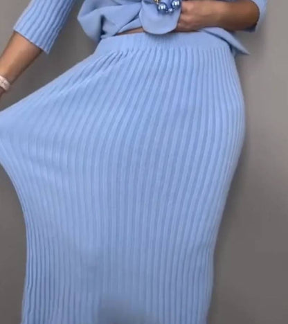 Anita | Kompletný úplet s rebrovanou sukňou