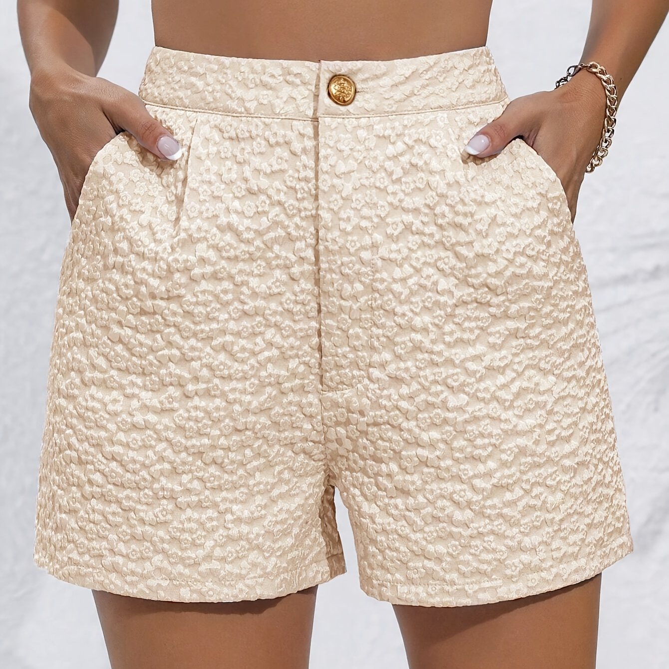 Mia - Kvetinové šortky s vysokým pásom