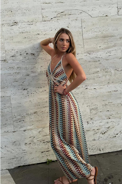 Cancún - Dlhé šaty z háčkovania
