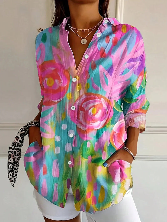 Annika | Farverig bluse med legende print