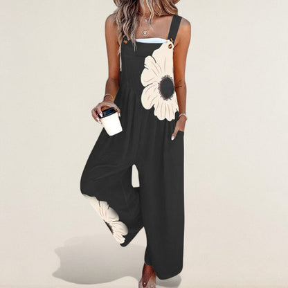 Eliška – pohodlný letný overal s kvetinovým vzorom