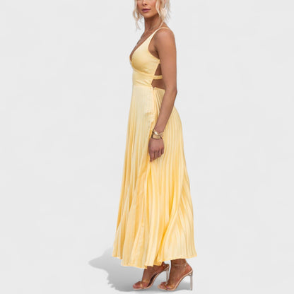 Marie - Žlté Šaty s V Výstrihom