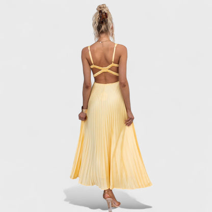 Marie - Žlté Šaty s V Výstrihom