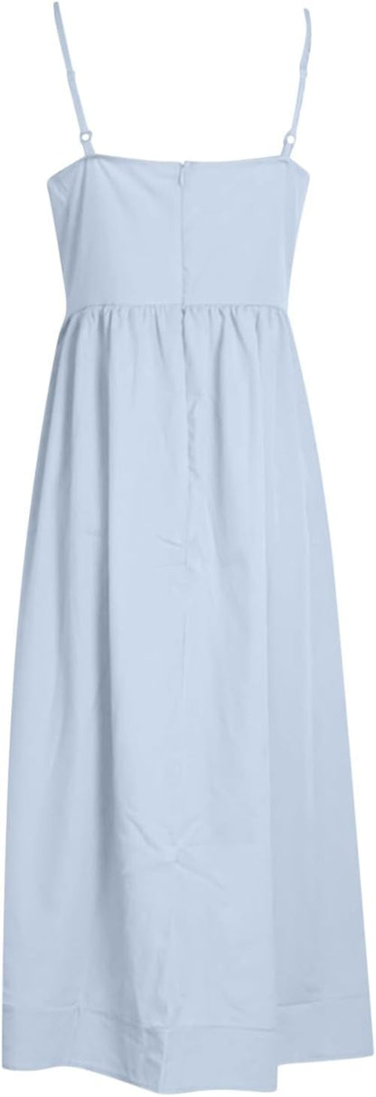 Vina | Chic Strappy A-Line Midi Šaty