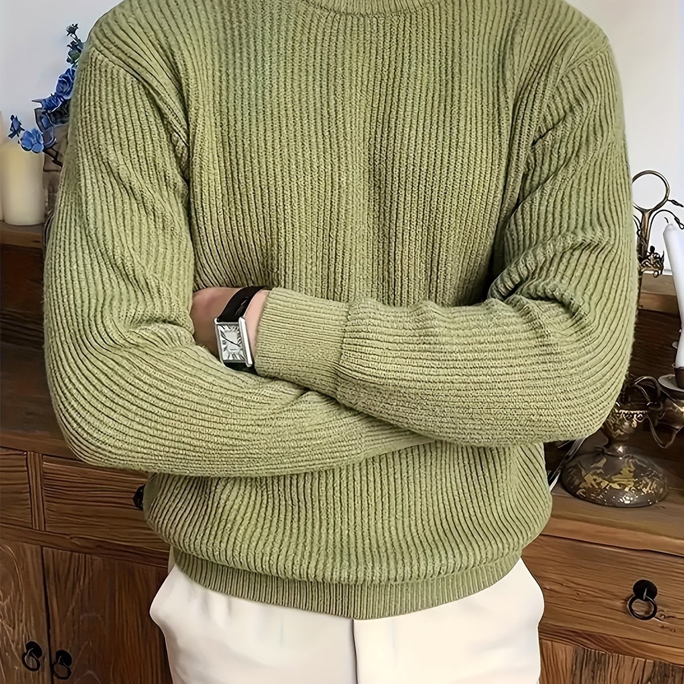 Sebastian - Bavlnený sveter s okrúhlym výstrihom