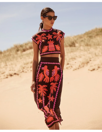 Katia - Tlačený top a sukňa