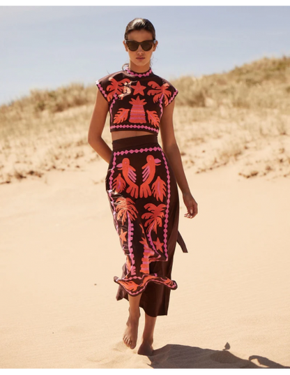 Katia - Tlačený top a sukňa