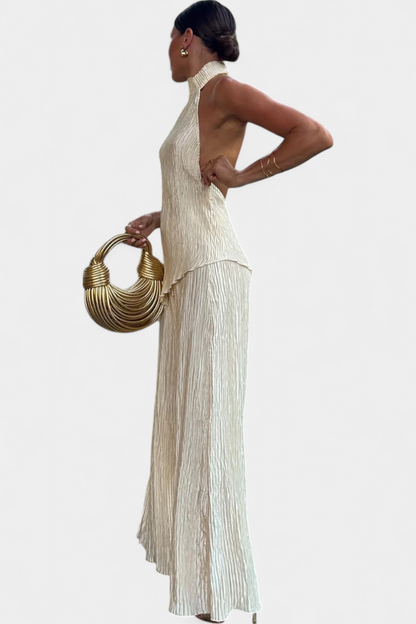 Axelle | Elegantný set s plisovaným vrchom a voľnými nohavicami