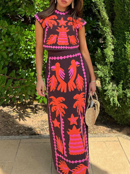 Katia - Tlačený top a sukňa